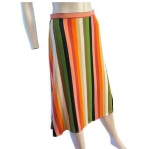 Gianni Bini Colorful Striped Midi Skirt
